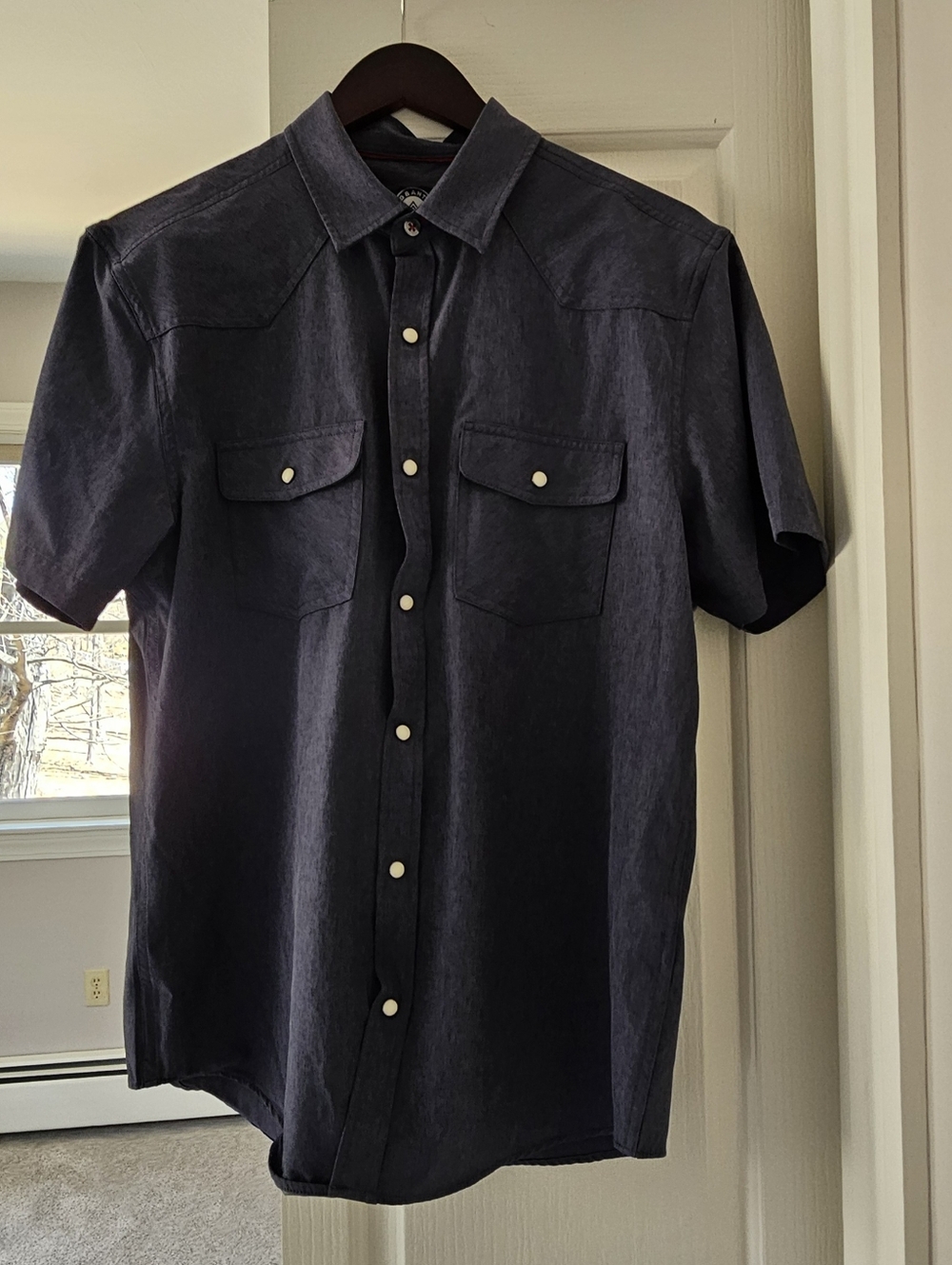 Men's Casual Short-Sleeve Button-Down Shirt — Dark Navy